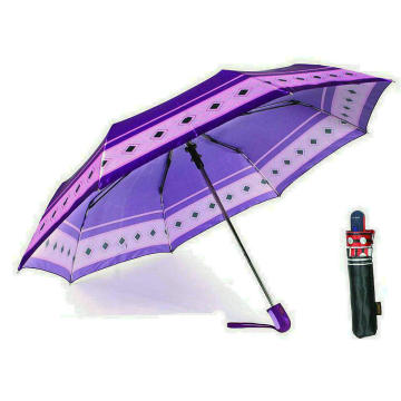 Imprimir cetim 3 dobre guarda-chuvas à prova de vento de qualidade (YS-3FA22083963R)